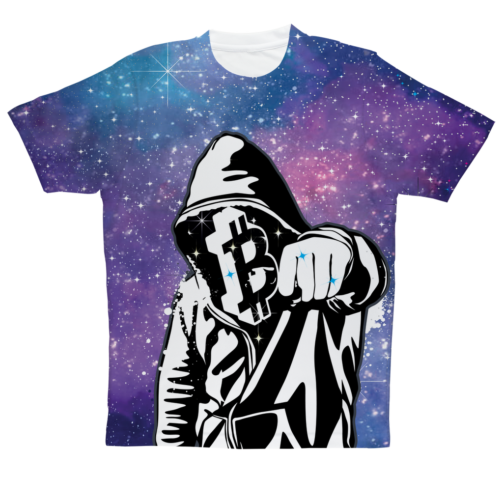 Bitcoin Galaxy Sublimation Performance Adult T-Shirt