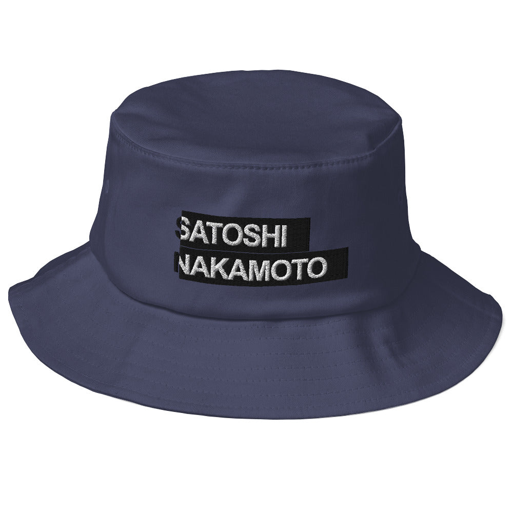 Satoshi Nakamoto Old School Bucket Hat