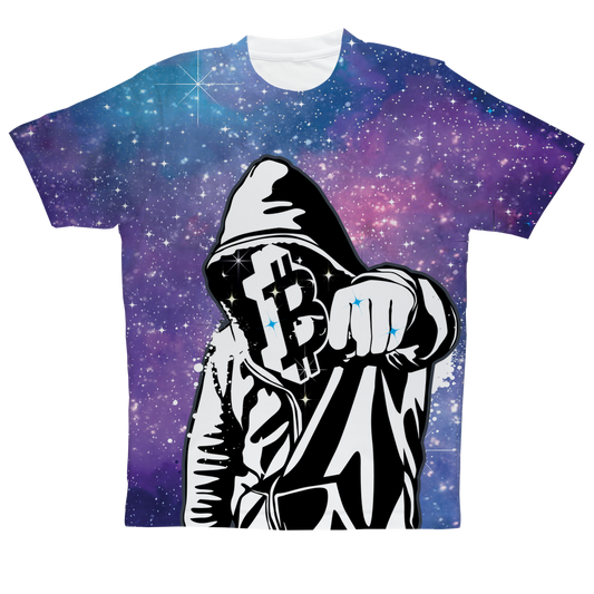 Bitcoin Galaxy Sublimation Performance Adult T-Shirt