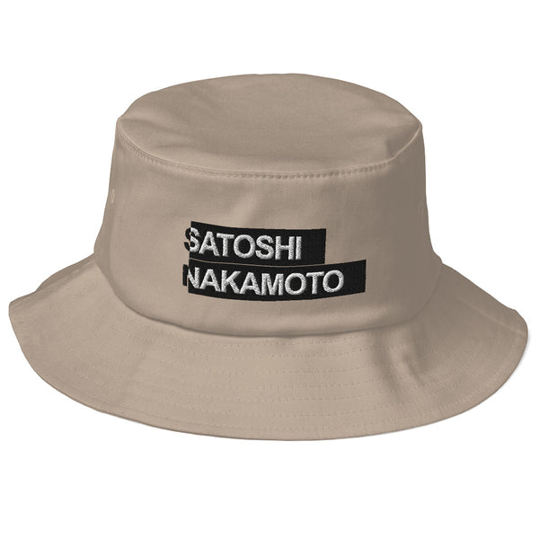 Satoshi Nakamoto Old School Bucket Hat